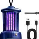 Bug Zappers, Portable USB Rechargeable with 360 Smart Zapping, Camping Lamp, Quiet Operation, Safe for Baby and Pregnant, Ideal for Garden, Home, Campsite