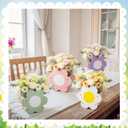 Cinnvoice 6 Pcs Wooden Centerpieces Flower Boxes Rustic Farmhouse Tabletop Decor for Baby Shower Bridal Shower Wedding Home Shelf Display Summer Holiday Party Favor Boxes(Daisy)