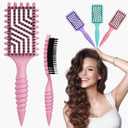 3 x Curl Defining Brush, Curly Hair Brush, 1PC Brush for Shaping and Combing Women's and Men's Curls to Reduce Pulling Frizz (Pink)