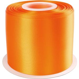 3 Inch Wide Ribbon Double Face Satin Ribbon - 25 Yards (668-Orange Peel)