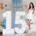 15 Marquee Numbers 4 Feet Tall: Large 15 Light Up Numbers for Party Cardboard Sign Foam Board Party Backdrop Quinceanera Decorations