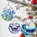 Christmas Ornaments: Stained Glass Ornament, Christmas Tree Ornament, Hanging Ornaments for Home Decor & Xmas Tree Decorations, Exquisite Holiday Decor, Gifts & Holiday Present - Forget-Me-Not