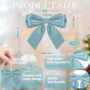 24Pcs Velvet Bows for Christmas Tree, Small Dusty Blue Bows Christmas Decorations with Twist Tie, Bulk Elegant Velvet Ornaments for Wreath Garland Gift Wrapping Wedding Champagne Parties 3.5*3.5 in