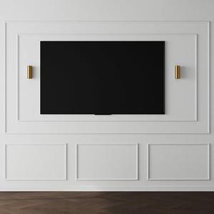 Pangda DIY Peel and Stick Wall Moulding Kit Flat Wall Molding Kit Pre Made Accent Wainscoting Panel for Home TV Wall Interior Decor