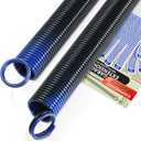 Pair of 140lb. Heavy Duty Garage Door Extension Springs Stretch Springs, 25" Long,Double Loop Ends, High Precision Electrophoresis Black Coated, MIN 16,000 Cycles, for 7ft High Garage Doors