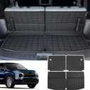 powoq Cargo Mat Compatible with 2022 2023 2024 2025 Mitsubishi Outlander 7-Seat Trunk Mat Backrest Mat Cargo Liner Replacement for 2022-2025 Mitsubishi Outlander Accessories(Trunk Mat+Backrest Mat)