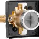 Universal Tub and Shower Valve Body for Tub Faucet Trim Kits, Compatible with R10000-UNBX (with Screwdriver Stops), Black