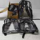 Amylove 12 Pcs Clear Backpacks Bulk Heavy Duty Transparent PVC Bookbag for Stadium Security Travel (15 Inches,Black)