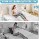 Kingfun 4PCS Orthopedic Bed Wedge Pillow Set for Sleeping, Post Surgery Memory Foam Support Pillows for Back, Neck and Leg Pain Relief, Adjustable Triangle Pillow - Acid Reflux, Anti Snoring & GERD, 4 Piece Set