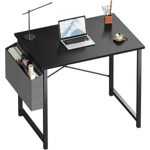 OLIXIS Computer Desk 31 Inch Home Office Desks for Small Spaces, Gaming Writing Study Work Table with Storage Bag for Bedroom, Black