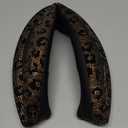 CAR PASS Bling Diamond Steering Wheel Cover Leopard Pattern, Sparkly Crystal Glitter Rhinestones Black Leather Wheel Protect for Women Girl Fit Suvs,Vans,Sedans,Cars,Trucks, 14" 1/2-15" Gold Leopard