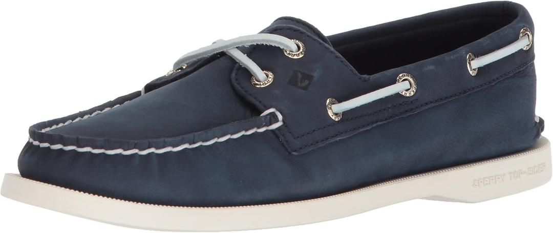 Sperry Womens A/O 2-Eye Boat Shoe, Navy, 8