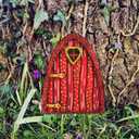 3 x Fairy Door Miniature Pixie Door Elf Door Enchanted Miniature World Fairy Door Tree Garden Home Decor for Gardens Courtyards Potted Plants and Home Decoration Christmas Day (Red-01)