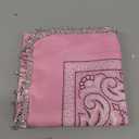 Vabean Disco Rhinestone Fringed Bandana Paisley Bandanas Cowgirl Bachelorette Rhinestones Tassel Kerchief (Pink)