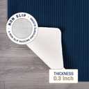 Beverly Rug Non-Slip Modern Rug 4 Round Solid Traditional Rubber Backing Machine Washable Soft Thin Indoor Area Rugs for Living Room Stain Resistant Non Shedding Casual Carpet (4 Round Navy)