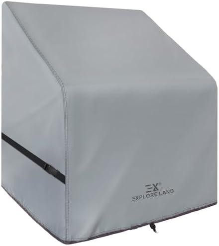 Explore Land Waterproof Boat Center Console Cover Fade Resistant 600D Marine Grade Fabirc Size up to 46"W x 40"D x 46"H, Grey