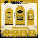 WovWeave Graduation Arch Backdrop Stand Cover Set of 3-4ft 5ft 6ft Grad Arch Cover Photo Booth Backdrop Decorations for Graduation Party Decor Supplies(Yellow Black,Class of 2026)