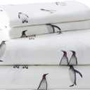 Eddie Bauer - Flannel Sheets King Size, Anti-Pilling & Wrinkle Resistant Cotton, Touchably Soft for All-Season Comfort - Bed Sheets with Matching Pillowcases & Fitted Sheet (Rookeries Grey)