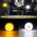 NTHREEAUTO 1157 LED Turn Signals, 2 Inch Bullet Smoked Lens Super Bright Turn Signal Light Compatible with Harley Road King Street Glide Electra Glide Softail Dyna Fat Boy, Front Rear