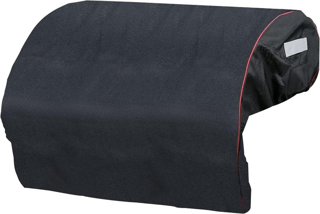 QuliMetal 32 Inch Builtin Grill Cover for Bull 45005 Built in Gas Grills - BBQ Grill Top Cover for Bull Lonestar 4 Burner with Handle and Elastic Hem, Waterproof & Windproof, 600D