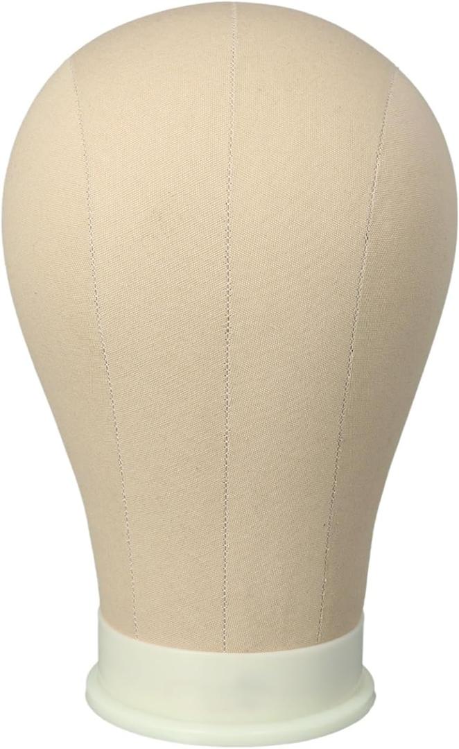 24 Inch Canvas Block Head Mannequin Head for Wigs Salon Wig Head with Mount Hole for Wig Making,Weave Hair Braiding Stand Hat Display Stand,Hairstyle Doll Head Durable Easy to Put Pins In & Out