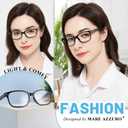 MARE AZZURO Lightweight Reading Glasses Women Retro Rectangle Readers 1.0 1.25 1.5 1.75 2.0 2.25 2.5 2.75 3.0 3.5 4.0 5.0 6.0 (Black)