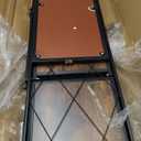 4 Tier Folding Shelf with Wheels, Wood and Metal Bookshelf, no Assembly Foldable Storage Shelves, Vintage Storage Rack for Living Room, Bedroom, and Home Office