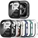 JERXUN 6 Pack Case with Tempered Glass Screen Protector for Apple Watch Series 11 Series 10 46mm, Ultra-Thin Scratch Resistant Full Protective Hard PC Bumper Cover for Apple Watch 46mm