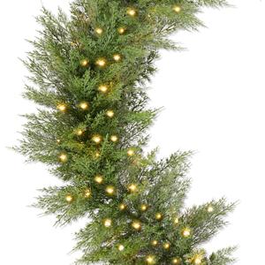 Best Choice Products Pre-Lit Cedar Cypress Christmas Garland w/Twinkling LEDs, 6Ft Realistic Indoor Holiday Accent Decor for Door, Mantle, Battery