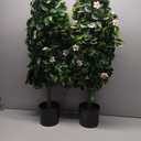Artificial Topiary Boxwood Trees: 3FT Tall2 Set UV-Anti Fake Greenery Decorative Plants Outdoor for Home Front Porch, Indoor Walkway, Entryway Indoor & Outdoor Home Decor