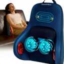 Shiatsu Neck and Back Massager with Heat, Deep Tissue Massage Cushion for Pain Relief, 20-Node Kneading, Vibration & Infrared Heating, Ergonomic Chair Back Massager for Home Office
