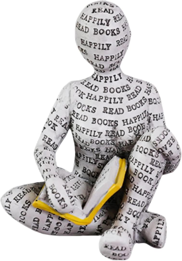 Reading Women Figurine,Thinker Statue,Modern Bookshelf Decor,Aesthetic Sculpture,Room Decor Modern Abstract Decoration on Shelf Table Desk for Living Room Office Bedroom