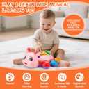 Baby Toys 6-12 Months, Crawling Musical Baby Toy with Obstacle Avoidance, Lights & Music, Interactive Tummy Time Learning Toy with Animal Sounds, English Spanish Developmental Gift for Boys & Girls