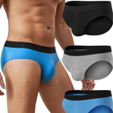 Men's Cotton Briefs Underwear Stretch Low Rise Briefs 4Pack