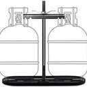 RVPNR RV Dual Propane Tank Cylinder Rack for Camper and Travel Trailer for 20lb Tanks, Black,