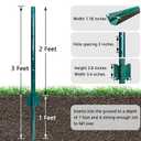Thealyn 3ft Fence Posts, Pack of 10 - Sturdy Metal U-Posts & Step-in Stakes, No Digging Poles for Garden Wire Fencing and Yard Signs (Fits 2-ft Fence Mesh)