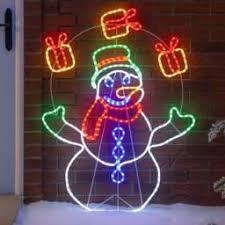 Christmas Window Decorations Lights, 24" Large Animated Light up Window Silhouette Lights for Indoor Home New Year Festival Holiday Decor(Juggling Snowman)