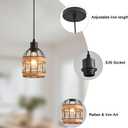 Farmhouse Pendant Light Fixture, Black Pendant Lights for Kitchen Island Industrial Lantern Pendant Light Fixtures with Light Shade, Adjustable Height Hanging Pendant Lighting