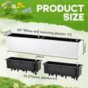 2 Pack Hanging Wall Planter Boxes 40" Large White Rectangular Flower Box with Window Bracket Self Watering System Railing Planter Outdoor Plant Pot Container Deck Rail Fence Balcony, 15.75 x 39.37 x 8.66 inches
