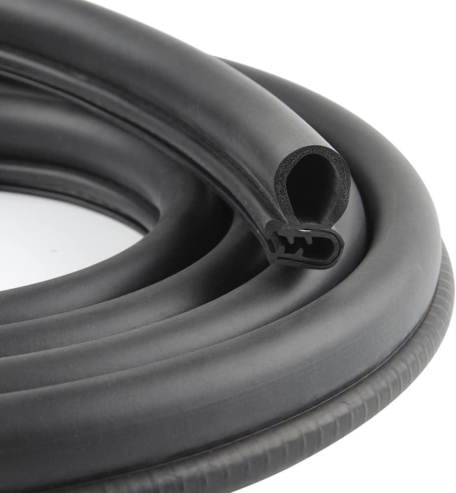 20FT Car Door Weather Strip with Top Bulb, PVC Plastic Trim with EPDM Rubber Seal, for Automotive, Boats, RVs, Trucks & Home Applications