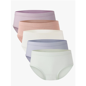 Womens Underwear, Moisture-Wicking Briefs, Soft and Breathable Panties, Mid Waist, 5-Pack, L