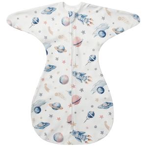 ZIGJOY Shark-Fin Swaddles for Newborns - 1.0 Tog Baby Sleep Sack Soft Cotton Swaddle Wearable Blanket with 2-Way Zipper