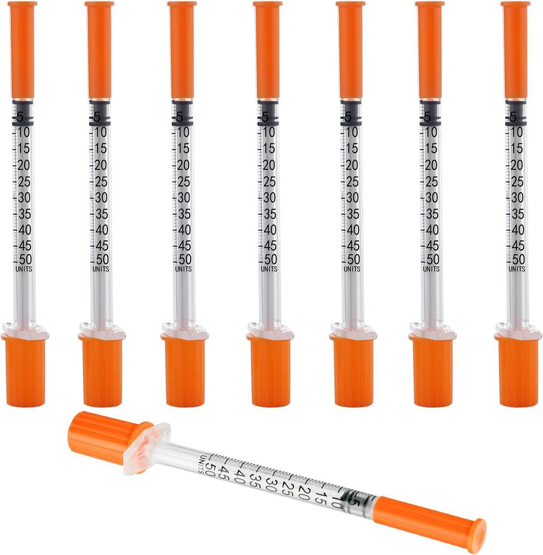 0.5ml Disposable Industrial Lab Syringes with 30G 1/2 Inch, Pack of 100,Individual Packaging