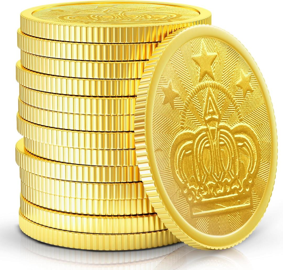 Metal Casino Gold Coins - Durable, 1 inch Diameter, Realistic & Perfect for Game Nights, Party Favors & Collectibles, (Pack of 50) Metal Casino Gold Coins - Durable, 1 inch Diameter, Realistic & Perfect for Game Nights, Party Favors & Collectibles, (Pack of 50)