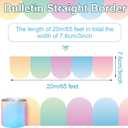 2 x 65ft Pastel Boho Border for Bulletin Board, Classroom Bulletin Trim