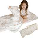 Organic Toddler Nap Mat  100% Cotton Kids Washable Sleeping Mat & Detachable Pillow  Sleeping Bag with Soft 1.5 Pad  Ideal Nap Mat for Daycare, Preschool, & Sleepovers