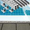 4 Pack Pool Deck Drain 1.25-inch W x 4-feet L, Outdoor Deck Drainage System 304 Stainless Steel with Coupling, Channel Drain for Integrated Grate/Concrete/Paver/Patios/Walkways (Silver)