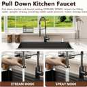 30x18 Drop in Kitchen Sink with Faucet & Accessories, Black Stainless Steel Workstation Sink, 16 Gauge Single Bowl Top Mount, Deep Bowl Design, Modern Kitchen & Commercial Use, 30*18in