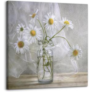 Bathroom Wall Decor Canvas White Flower Modern Wall Art for Living Room Large Size Painting Picture Artwork Wood Framed Wall Art Easy to Hang Size 20 x 20 in