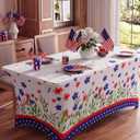 Frienda 2 Pcs Patriotic Tablecloth 72 x 30 in, Independence Day, Colorful, 70.87 x 29.53 inches